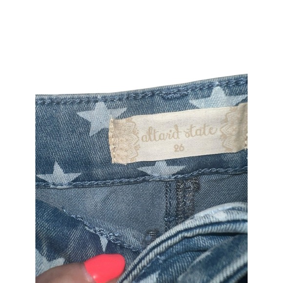 Altar'd State Jeans Sz 26x31 Flare Star Fray Bell Bottom blue Jeans - Picture 2 of 6